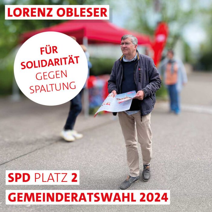 Lorenz Obleser am Marktstand der SPD Marbach · Samstag, 4. Mai 2024